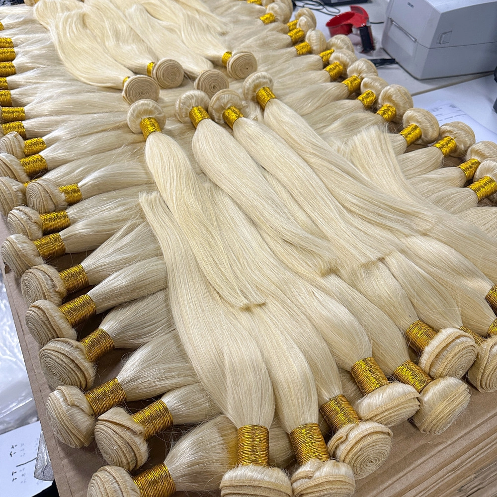 #613 Blonde Color Virgin Hair Bundles Straight Hair